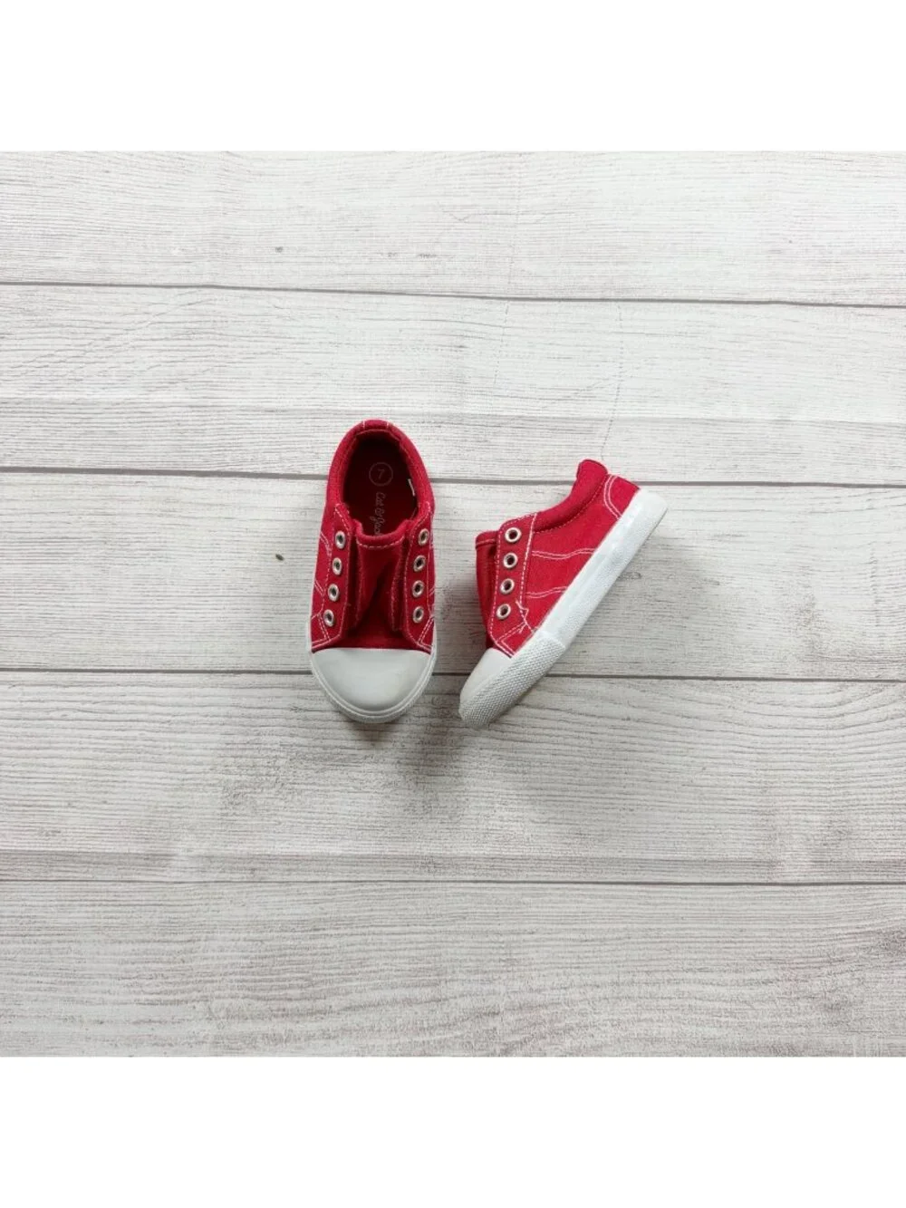 Cat & Jack Toddler Kids Red Canvas Slip On Sneakers Casual 7